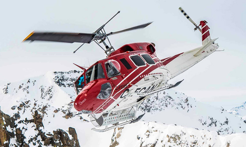 Arriving in Meribel by helicopter