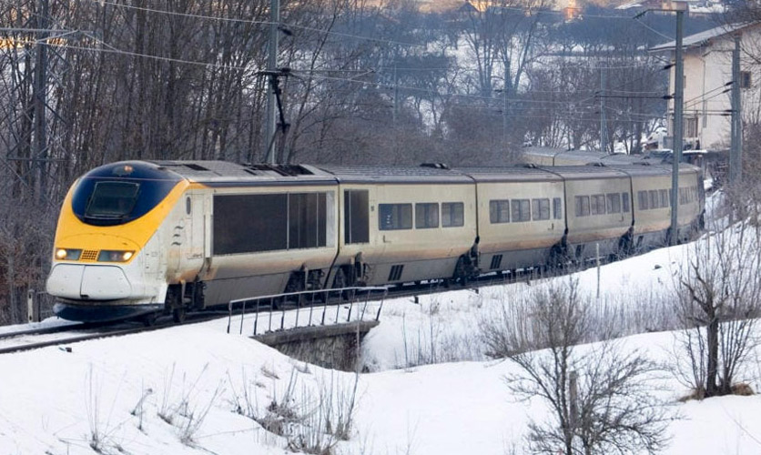 Taking the train to Meribel, France